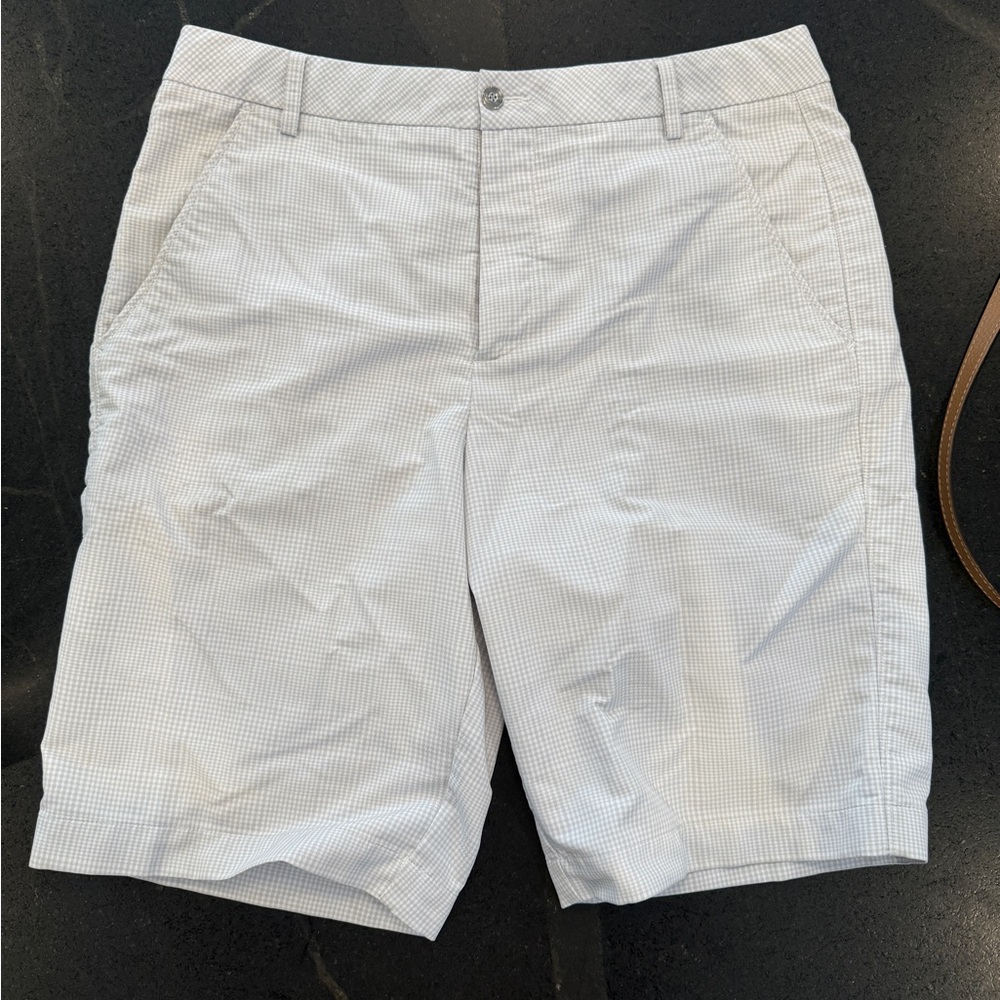 Men's Puma White Checkered Golf Shorts